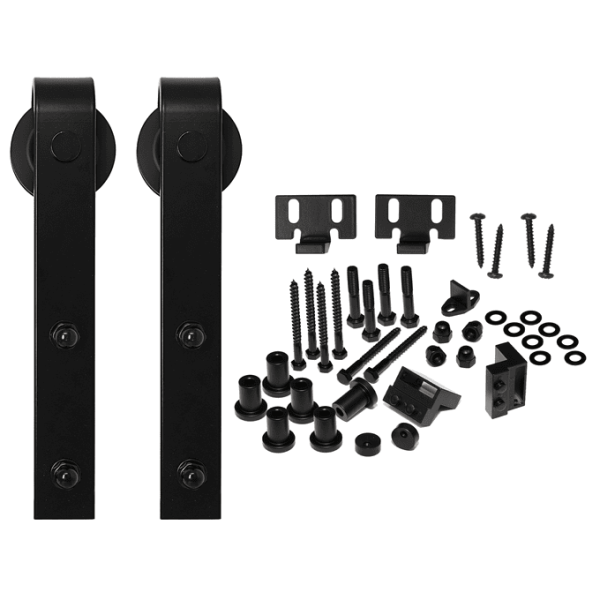 Black Barn Door Hardware Kit + Track
