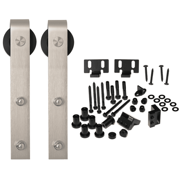 Satin Nickel Barn Door Hardware Kit